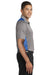 Sport-Tek ST665 Mens Heather Contender Moisture Wicking Short Sleeve Polo Shirt Vintage Grey/Carolina Blue Side