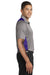 Sport-Tek ST665 Mens Heather Contender Moisture Wicking Short Sleeve Polo Shirt Vintage Grey/Purple Side