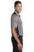 Sport-Tek ST665 Mens Heather Contender Moisture Wicking Short Sleeve Polo Shirt Vintage Grey/Navy Blue Side