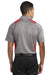 Sport-Tek ST665 Mens Heather Contender Moisture Wicking Short Sleeve Polo Shirt Vintage Grey/Red Back