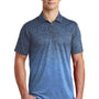 Sport-Tek Mens Ombre Heather Moisture Wicking Short Sleeve Polo Shirt - Carolina Blue/True Navy Blue