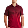 Sport-Tek Mens Ombre Heather Moisture Wicking Short Sleeve Polo Shirt - Deep Red/Black