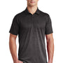Sport-Tek Mens Ombre Heather Moisture Wicking Short Sleeve Polo Shirt - Iron Grey/Black