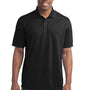 Sport-Tek Mens Micro-Mesh Moisture Wicking Short Sleeve Polo Shirt - Black