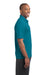 Sport-Tek ST680 Mens Micro-Mesh Moisture Wicking Short Sleeve Polo Shirt Blue Wake Side