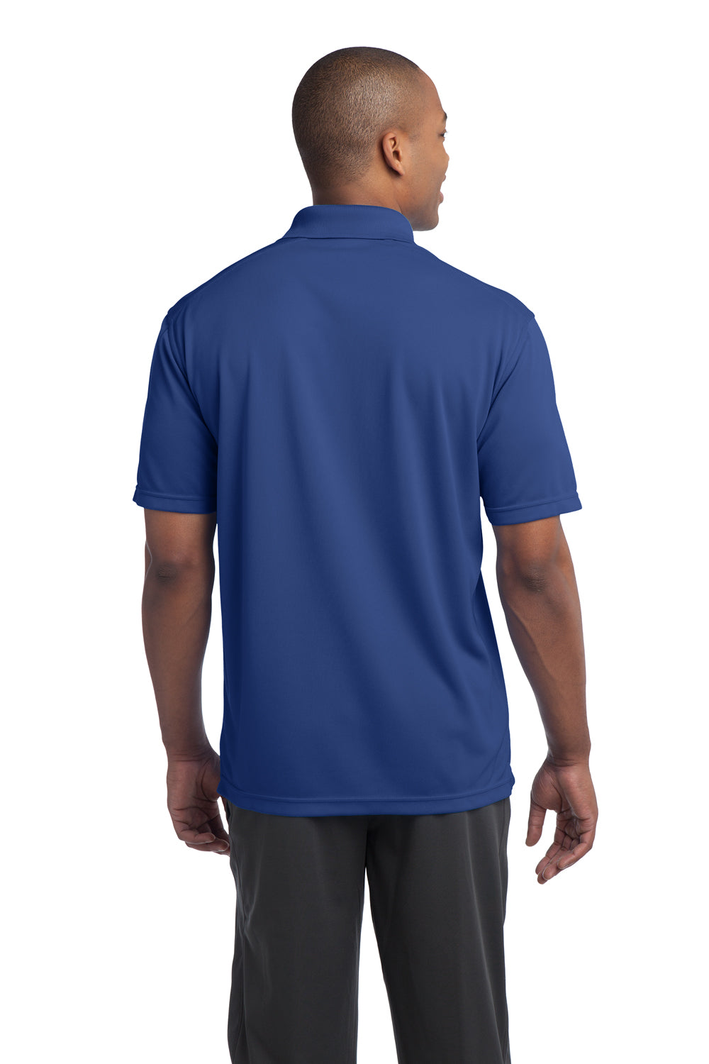Sport-Tek ST680 Mens Micro-Mesh Moisture Wicking Short Sleeve Polo Shirt Royal Blue Back