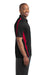 Sport-Tek ST685 Mens Micro-Mesh Moisture Wicking Short Sleeve Polo Shirt Black/Red Side