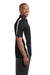 Sport-Tek ST685 Mens Micro-Mesh Moisture Wicking Short Sleeve Polo Shirt Black/White Side