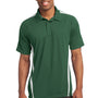 Sport-Tek Mens Micro-Mesh Moisture Wicking Short Sleeve Polo Shirt - Forest Green/White
