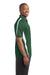 Sport-Tek ST685 Mens Micro-Mesh Moisture Wicking Short Sleeve Polo Shirt Forest Green/White Side