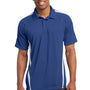 Sport-Tek Mens Micro-Mesh Moisture Wicking Short Sleeve Polo Shirt - True Royal Blue/White