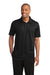Sport-Tek ST690 Mens Active Mesh Moisture Wicking Short Sleeve Polo Shirt Black Front