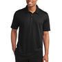 Sport-Tek Mens Active Mesh Moisture Wicking Short Sleeve Polo Shirt - Black