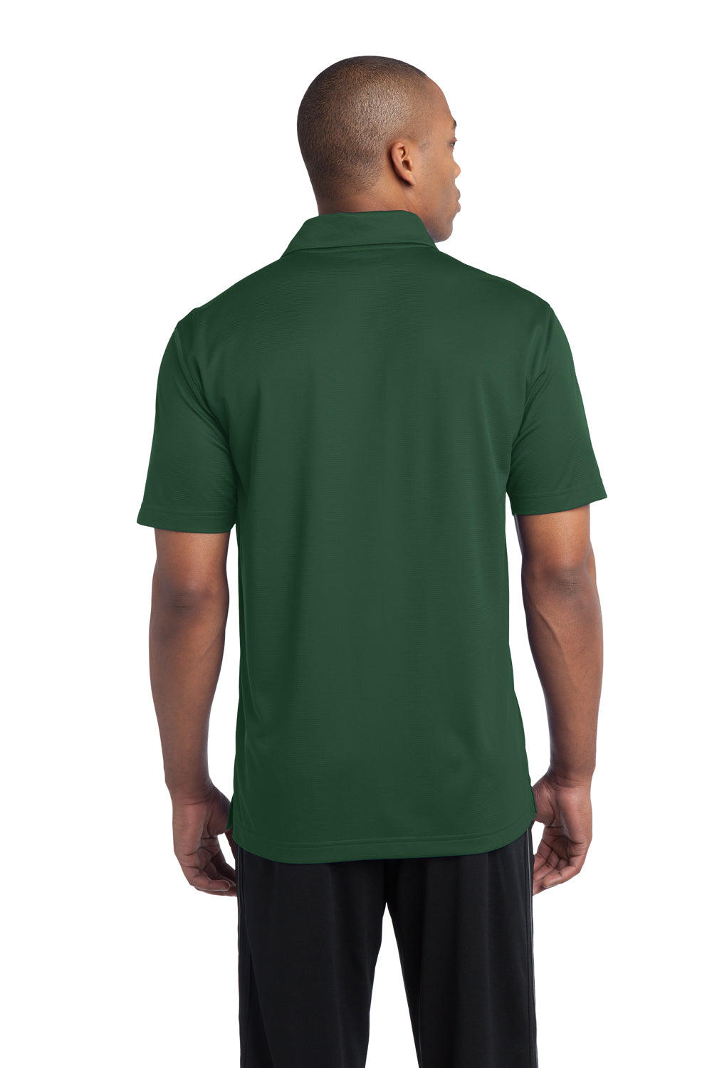 Sport-Tek ST690 Mens Active Mesh Moisture Wicking Short Sleeve Polo Shirt Forest Green Back