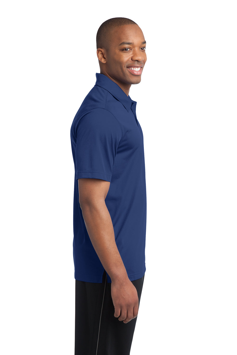 Sport-Tek ST690 Mens Active Mesh Moisture Wicking Short Sleeve Polo Shirt Royal Blue Side
