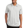 Sport-Tek Mens Active Mesh Moisture Wicking Short Sleeve Polo Shirt - White