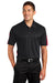 Sport-Tek ST695 Mens Active Mesh Moisture Wicking Short Sleeve Polo Shirt Black/Red Front
