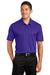 Sport-Tek ST695 Mens Active Mesh Moisture Wicking Short Sleeve Polo Shirt Purple/Grey Front