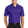 Sport-Tek Mens Active Mesh Moisture Wicking Short Sleeve Polo Shirt - Purple/Grey