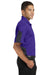 Sport-Tek ST695 Mens Active Mesh Moisture Wicking Short Sleeve Polo Shirt Purple/Grey Side