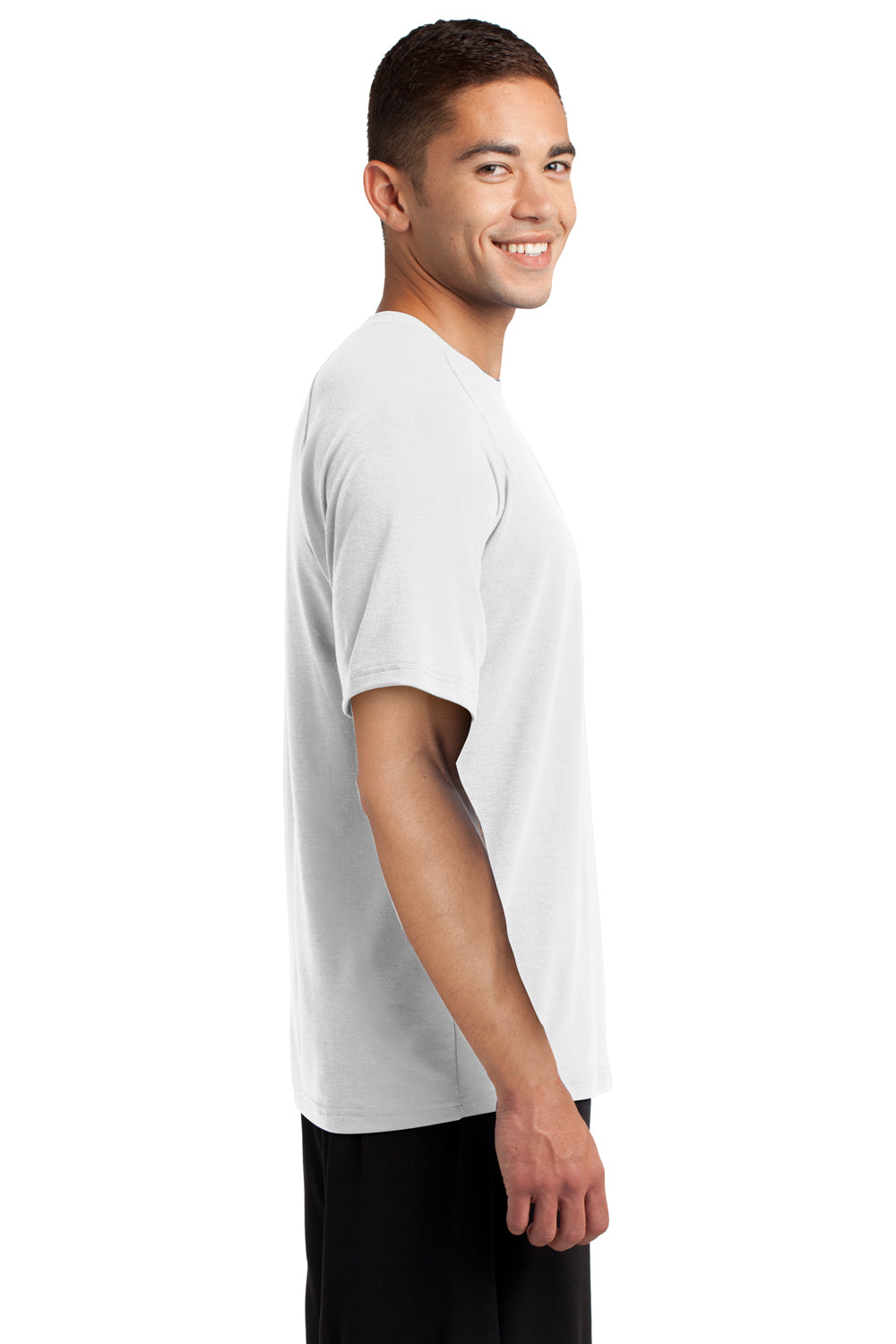 Sport-Tek ST700 Mens Ultimate Performance Moisture Wicking Short Sleeve Crewneck T-Shirt White Side