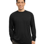 Sport-Tek Mens Ultimate Performance Moisture Wicking Long Sleeve Crewneck T-Shirt - Black