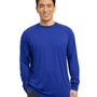 Sport-Tek Mens Ultimate Performance Moisture Wicking Long Sleeve Crewneck T-Shirt - True Royal Blue