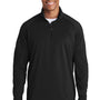 Sport-Tek Mens Sport-Wick Moisture Wicking 1/4 Zip Sweatshirt - Black