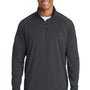 Sport-Tek Mens Sport-Wick Moisture Wicking 1/4 Zip Sweatshirt - Charcoal Grey