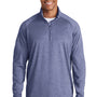 Sport-Tek Mens Sport-Wick Moisture Wicking 1/4 Zip Sweatshirt - Heather True Navy Blue