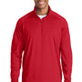 Sport-Tek Mens Sport-Wick Moisture Wicking 1/4 Zip Sweatshirt - True Red