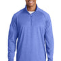 Sport-Tek Mens Sport-Wick Moisture Wicking 1/4 Zip Sweatshirt - Heather True Royal Blue