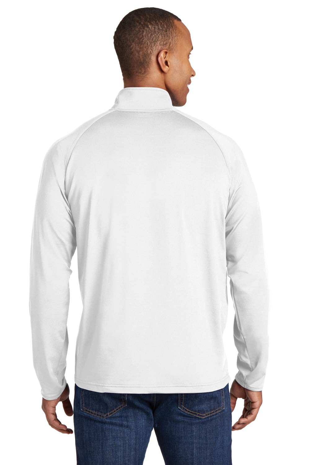 Sport-Tek ST850 Mens Sport-Wick Moisture Wicking 1/4 Zip Sweatshirt White Back