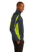 Sport-Tek ST851 Mens Sport-Wick Moisture Wicking 1/4 Zip Sweatshirt Charcoal Grey/Neon Green Side