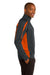 Sport-Tek ST851 Mens Sport-Wick Moisture Wicking 1/4 Zip Sweatshirt Charcoal Grey/Orange Side