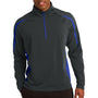 Sport-Tek Mens Sport-Wick Moisture Wicking 1/4 Zip Sweatshirt - Charcoal Grey/True Royal Blue