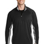 Sport-Tek Mens Sport-Wick Moisture Wicking 1/4 Zip Sweatshirt - Black/Heather Charcoal Grey