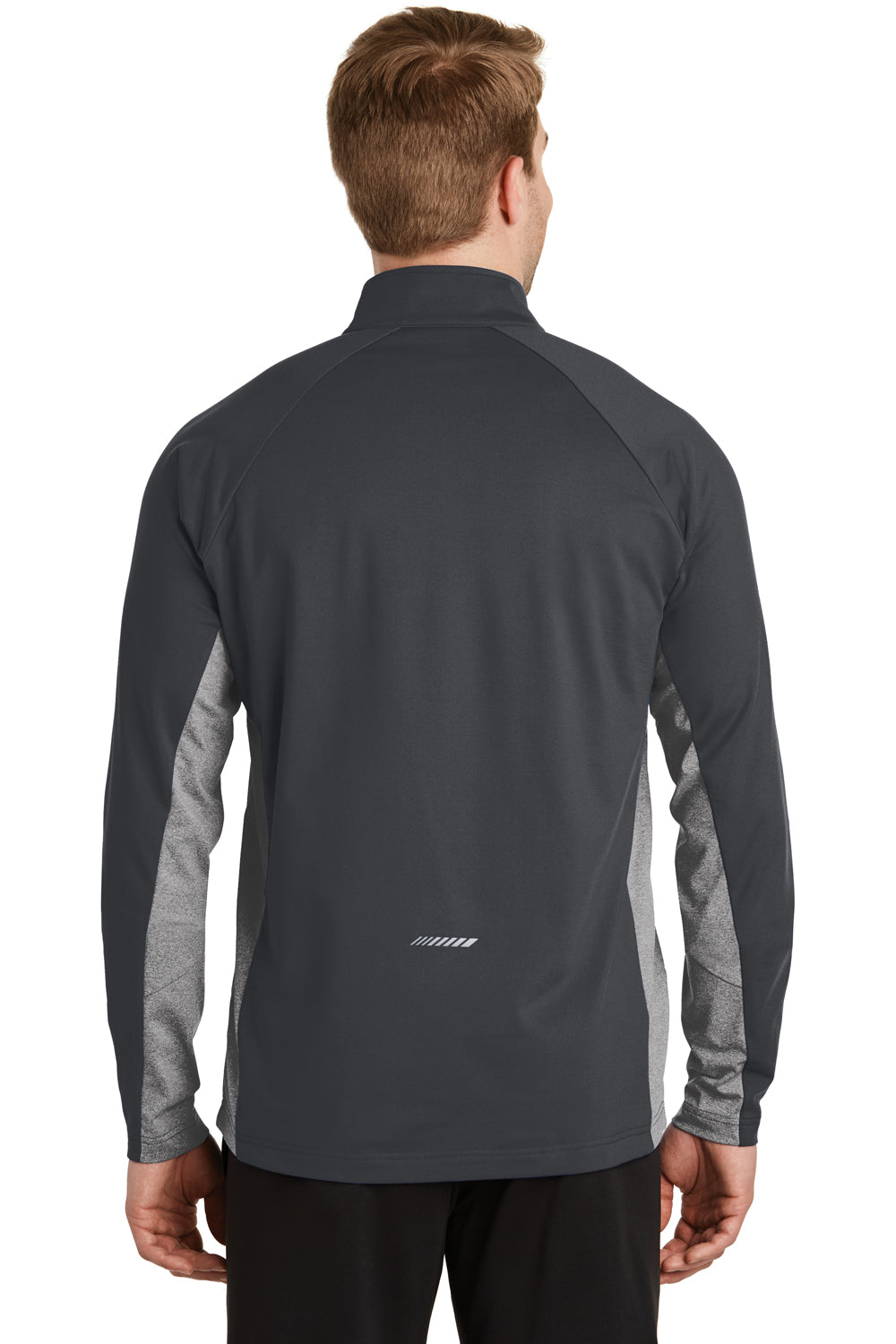Sport-Tek ST854 Mens Sport-Wick Moisture Wicking 1/4 Zip Sweatshirt Charcoal Grey/Heather Charcoal Grey Back