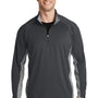 Sport-Tek Mens Sport-Wick Moisture Wicking 1/4 Zip Sweatshirt - Charcoal Grey/Heather Charcoal Grey