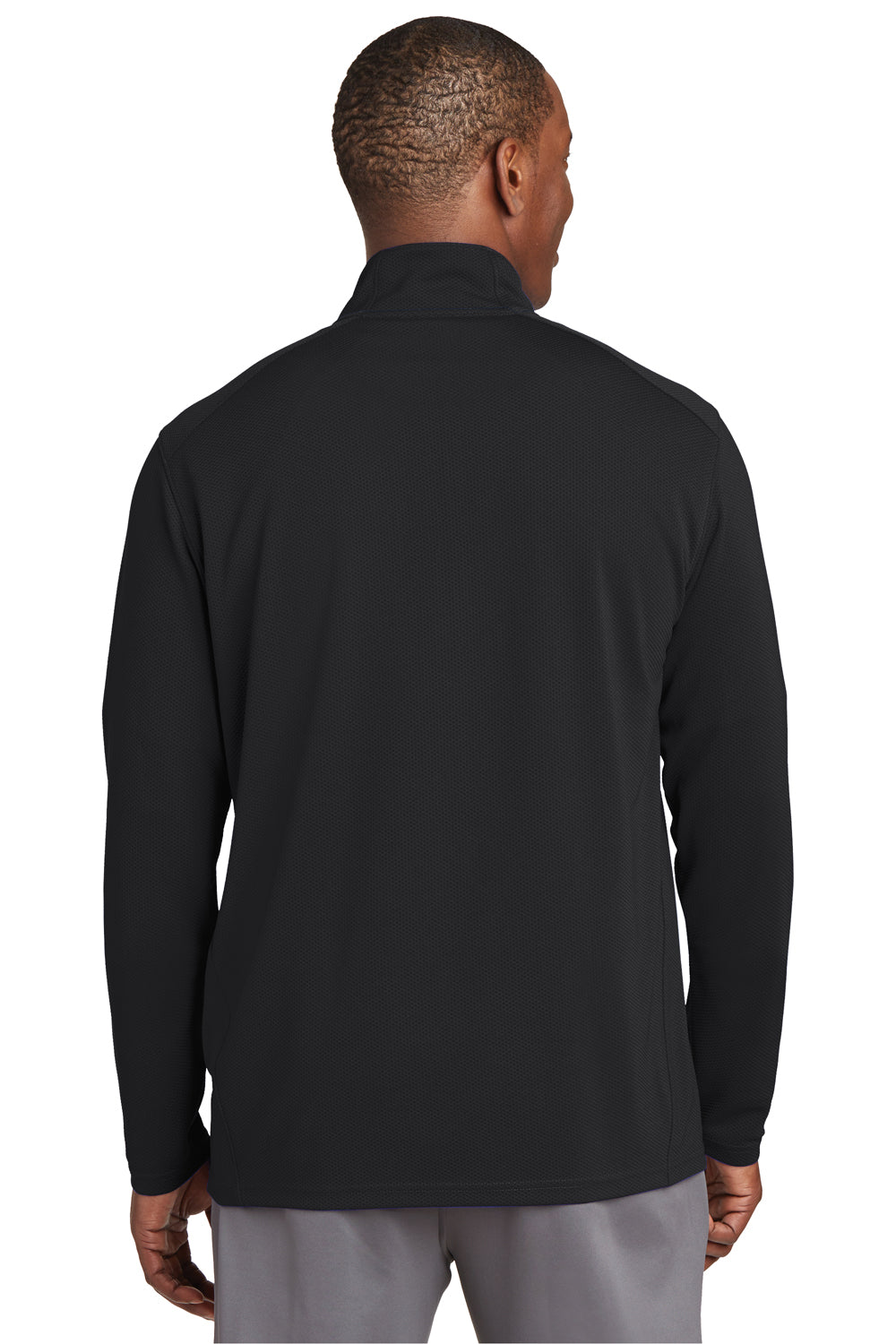 Sport-Tek ST860 Mens Sport-Wick Moisture Wicking 1/4 Zip Sweatshirt Black Back