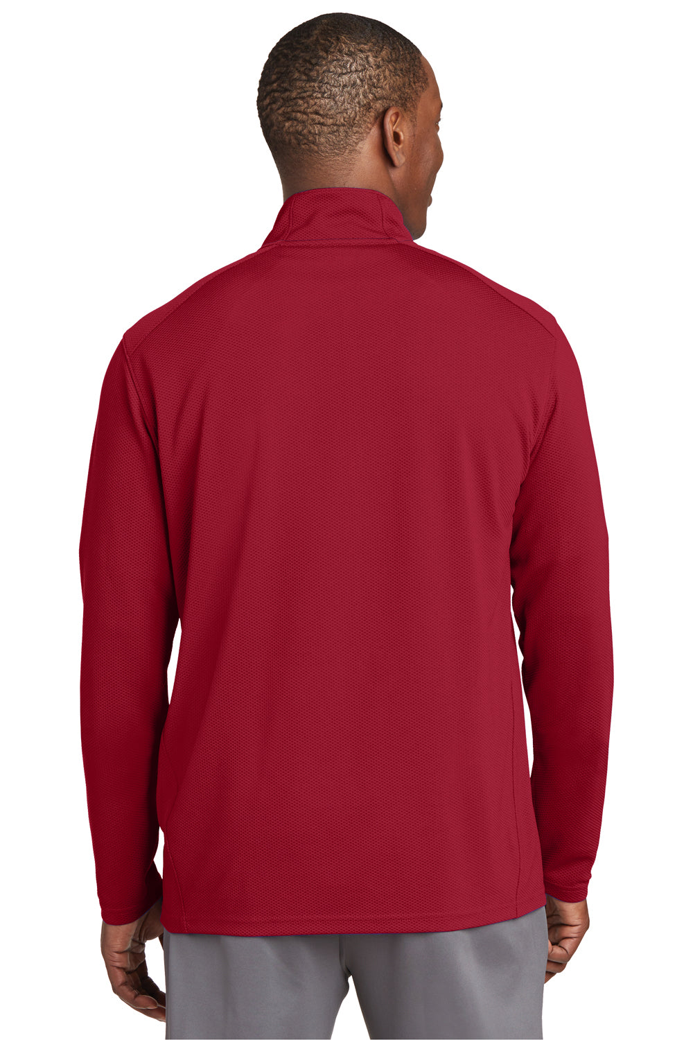 Sport-Tek ST860 Mens Sport-Wick Moisture Wicking 1/4 Zip Sweatshirt Red Back