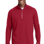 Sport-Tek Mens Sport-Wick Moisture Wicking 1/4 Zip Sweatshirt - Deep Red