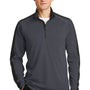 Sport-Tek Mens Sport-Wick Moisture Wicking 1/4 Zip Sweatshirt - Iron Grey/Black