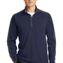 Sport-Tek Mens Sport-Wick Moisture Wicking 1/4 Zip Sweatshirt - True Navy Blue/Iron Grey