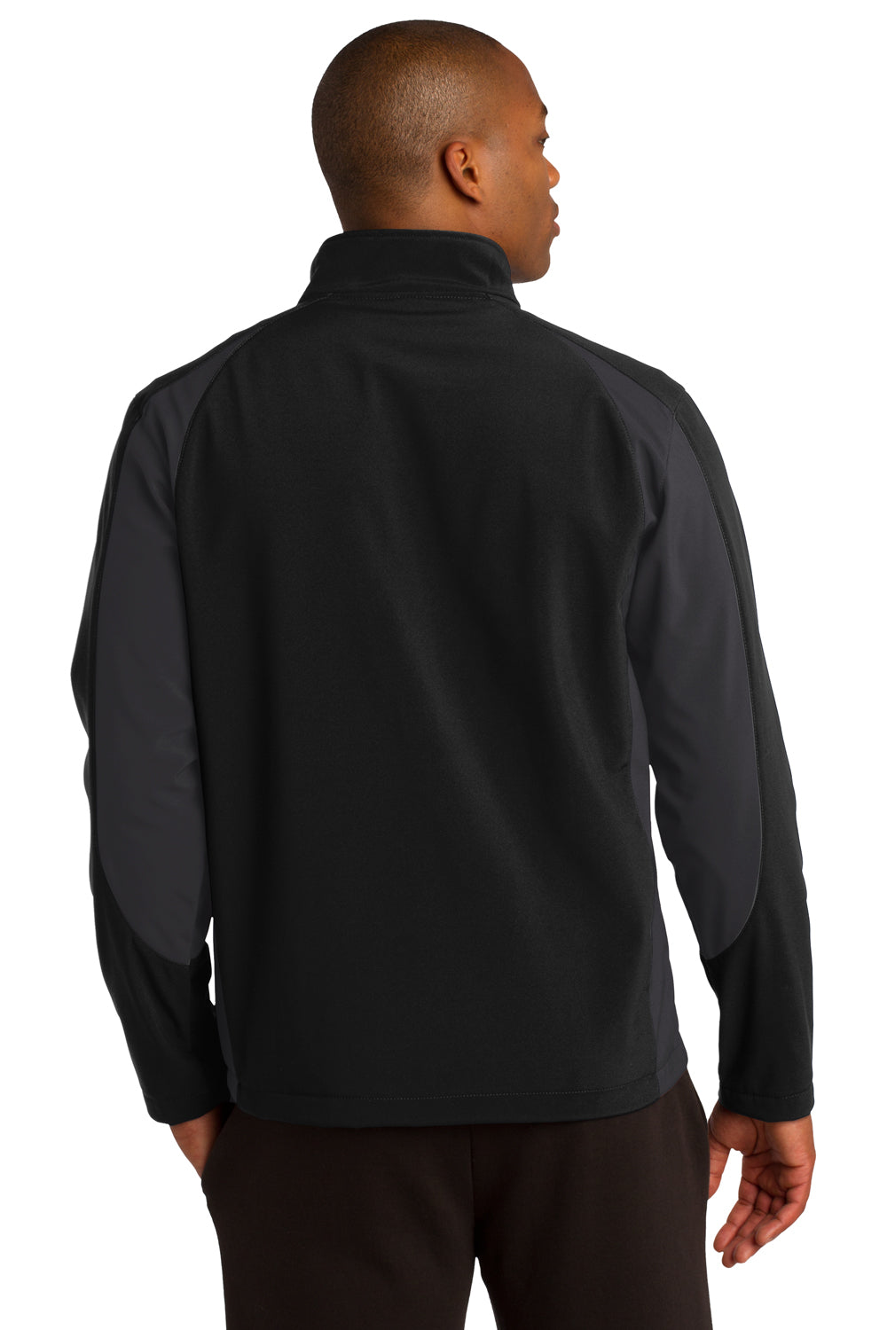 Sport-Tek ST970 Mens Water Resistant Full Zip Jacket Black/Grey Back