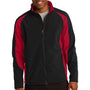 Sport-Tek Mens Water Resistant Full Zip Jacket - Black/True Red
