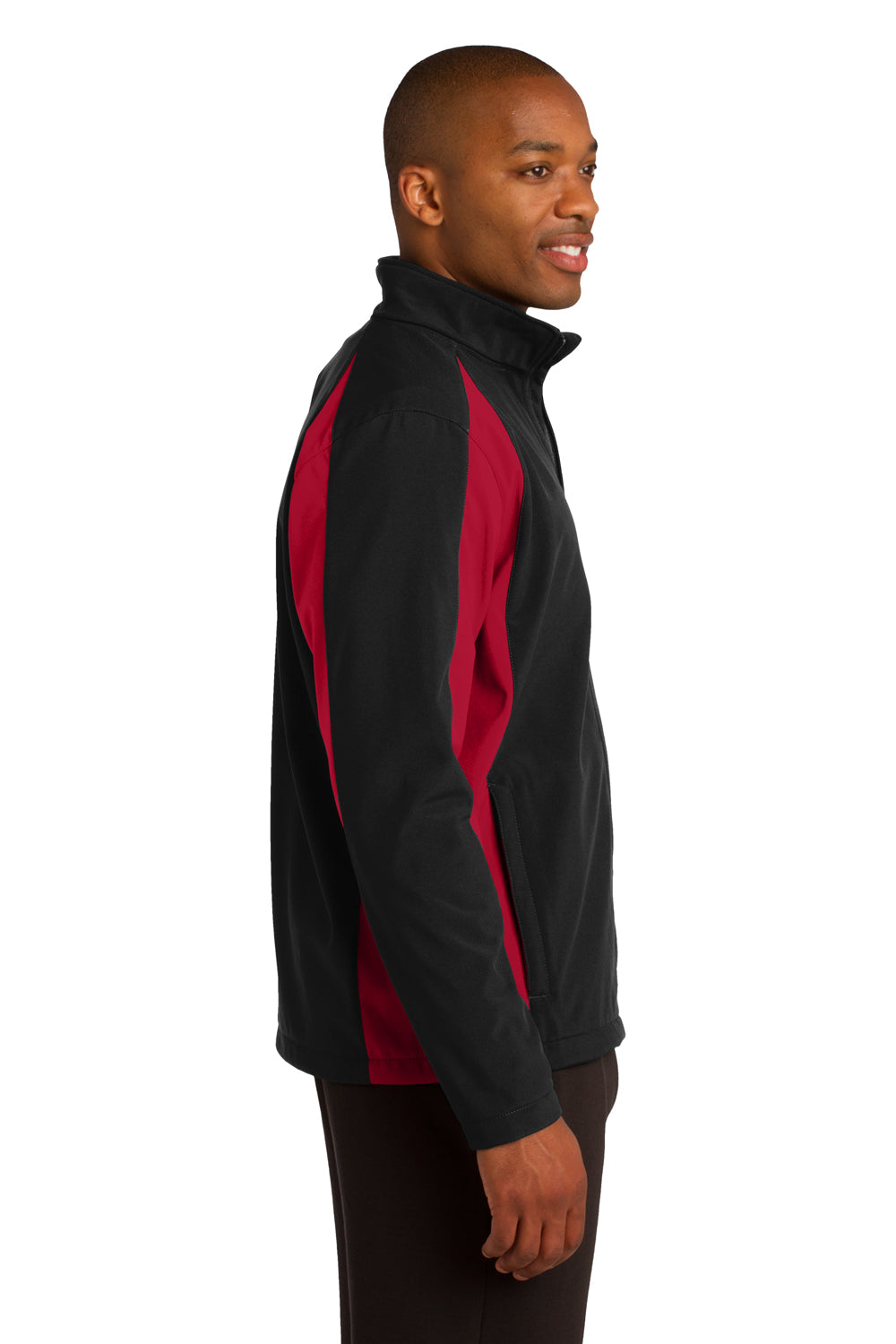 Sport-Tek ST970 Mens Water Resistant Full Zip Jacket Black/Red Side