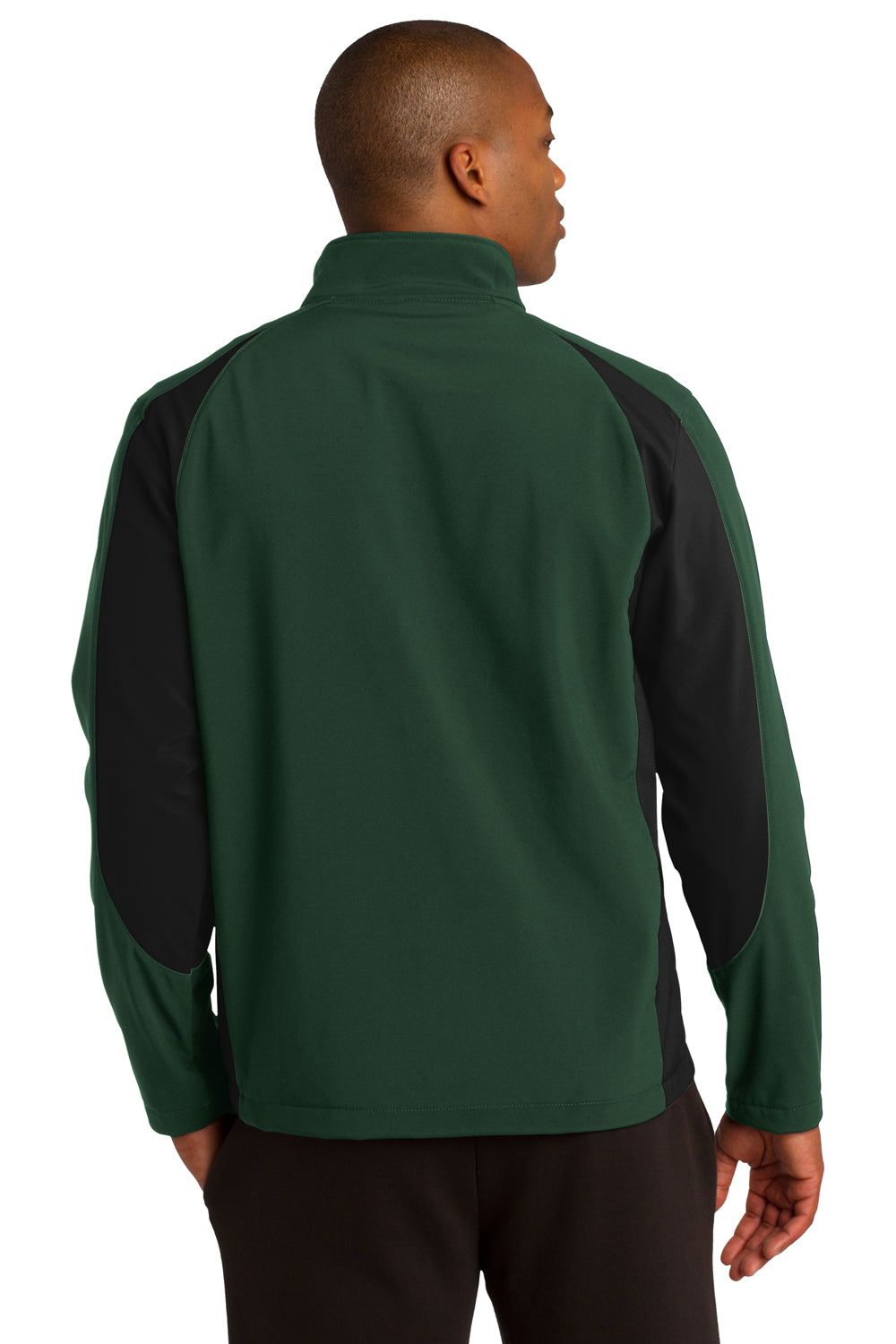 Sport-Tek ST970 Mens Water Resistant Full Zip Jacket Forest Green/Black Back