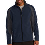 Sport-Tek Mens Water Resistant Full Zip Jacket - True Navy Blue/Iron Grey - Closeout