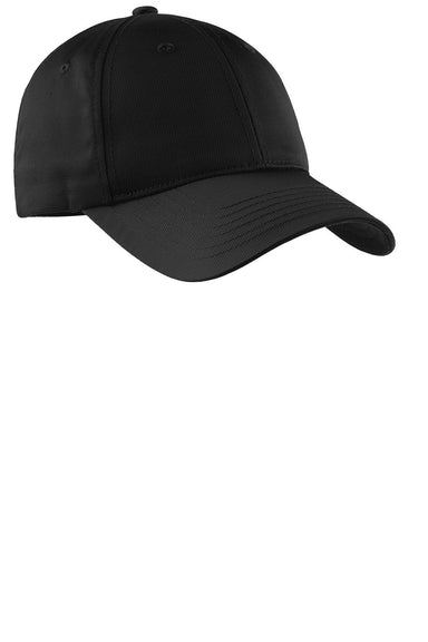 Sport-Tek STC10 Mens Dry Zone Moisture Wicking Adjustable Hat Black Front